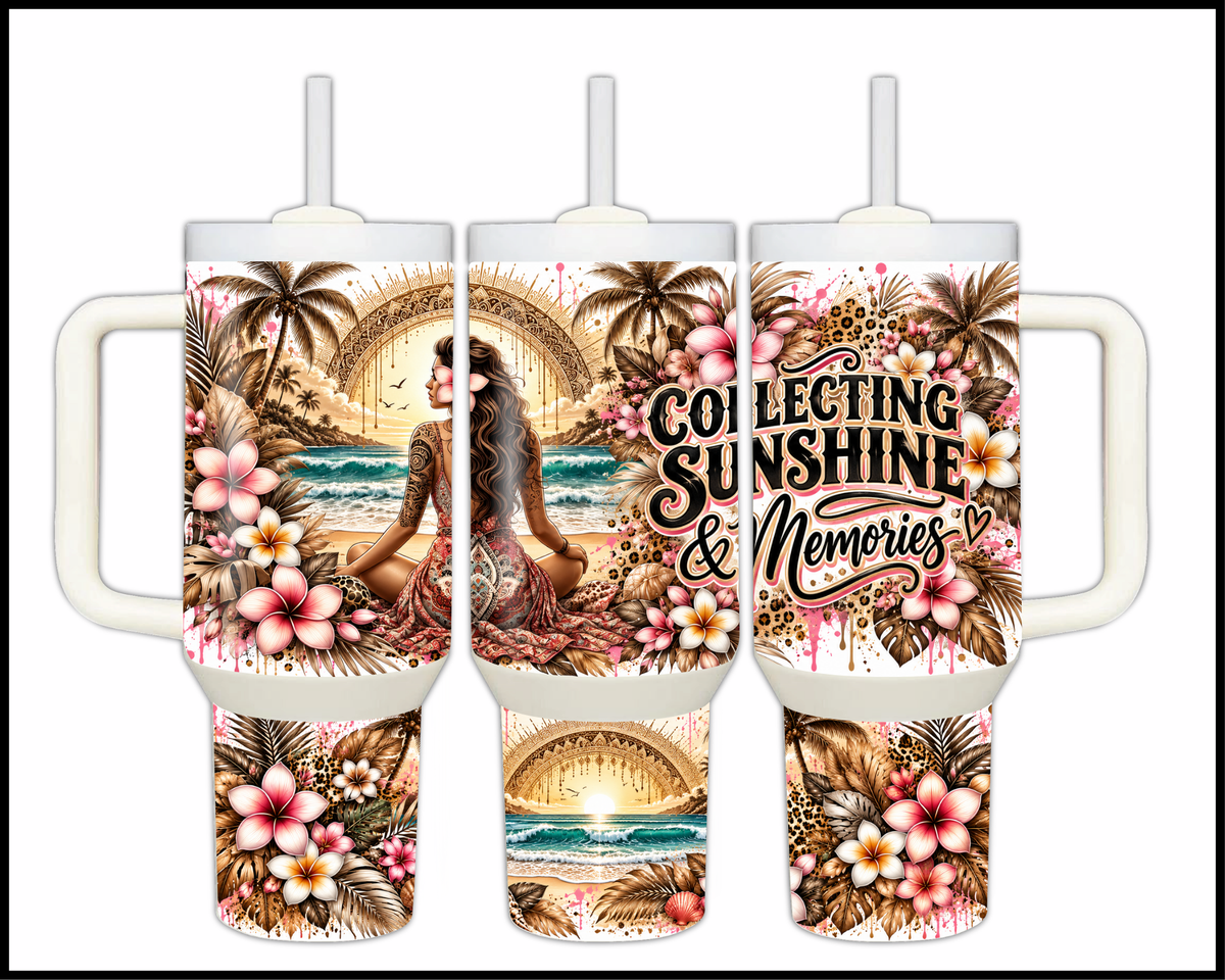 Collecting Sunshine & Memories Stainless Steel Big Guzzler Tumbler (2267)