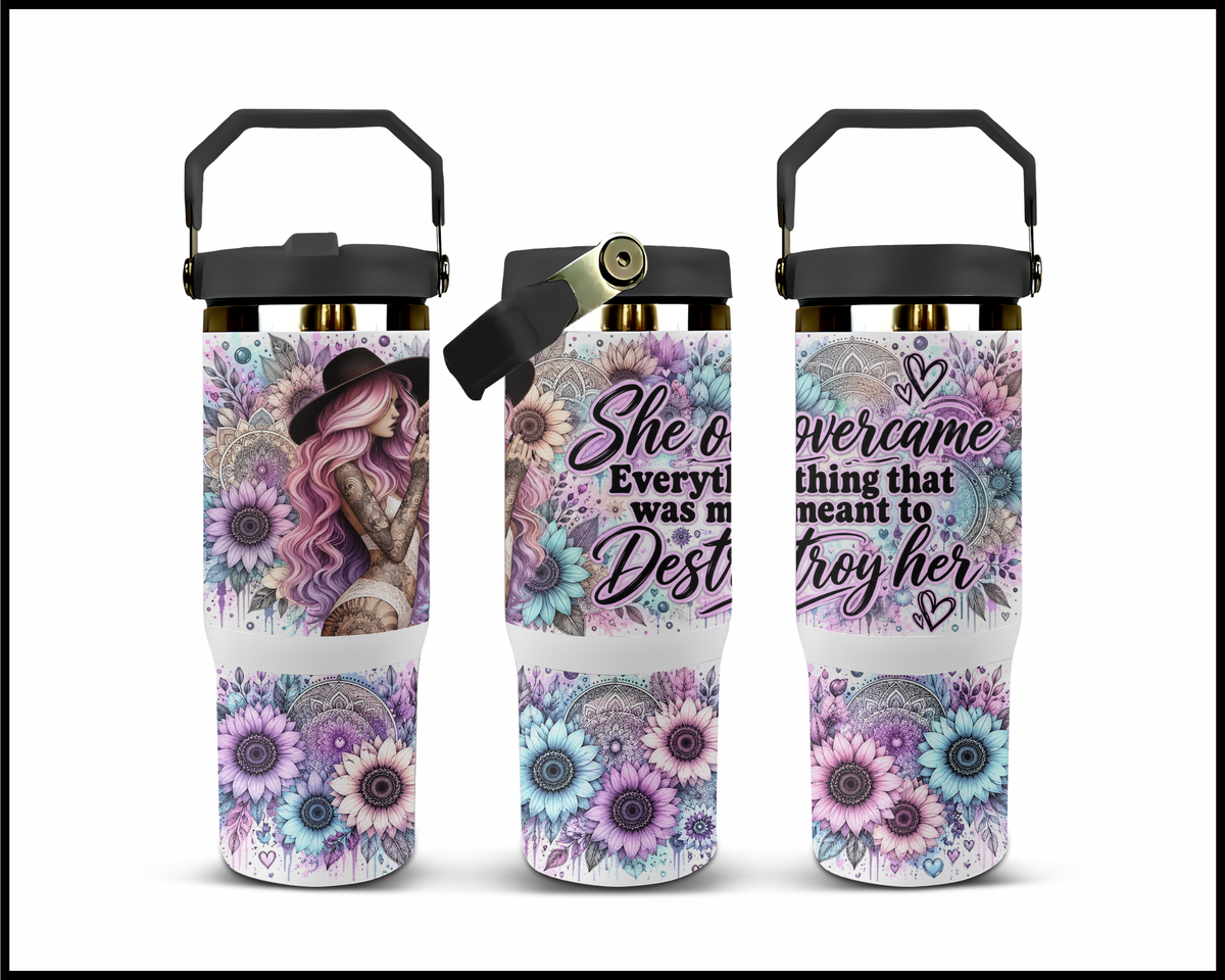 She Overcame Everything That Was Meant To Destroy Her Stainless Steel Big Guzzler Tumbler (2271)