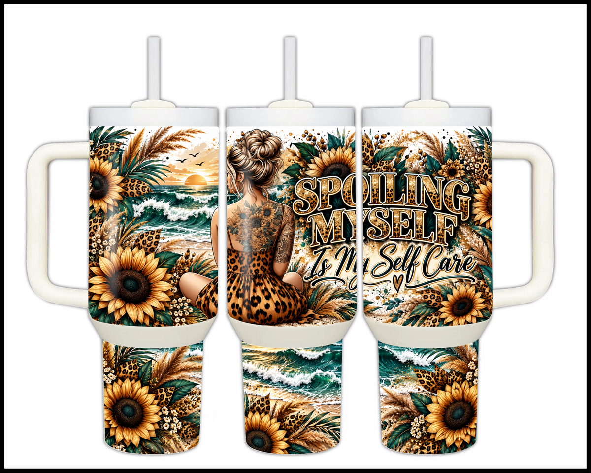Spoiling Myself Is My Self Care Stainless Steel Big Guzzler Tumbler (2279)