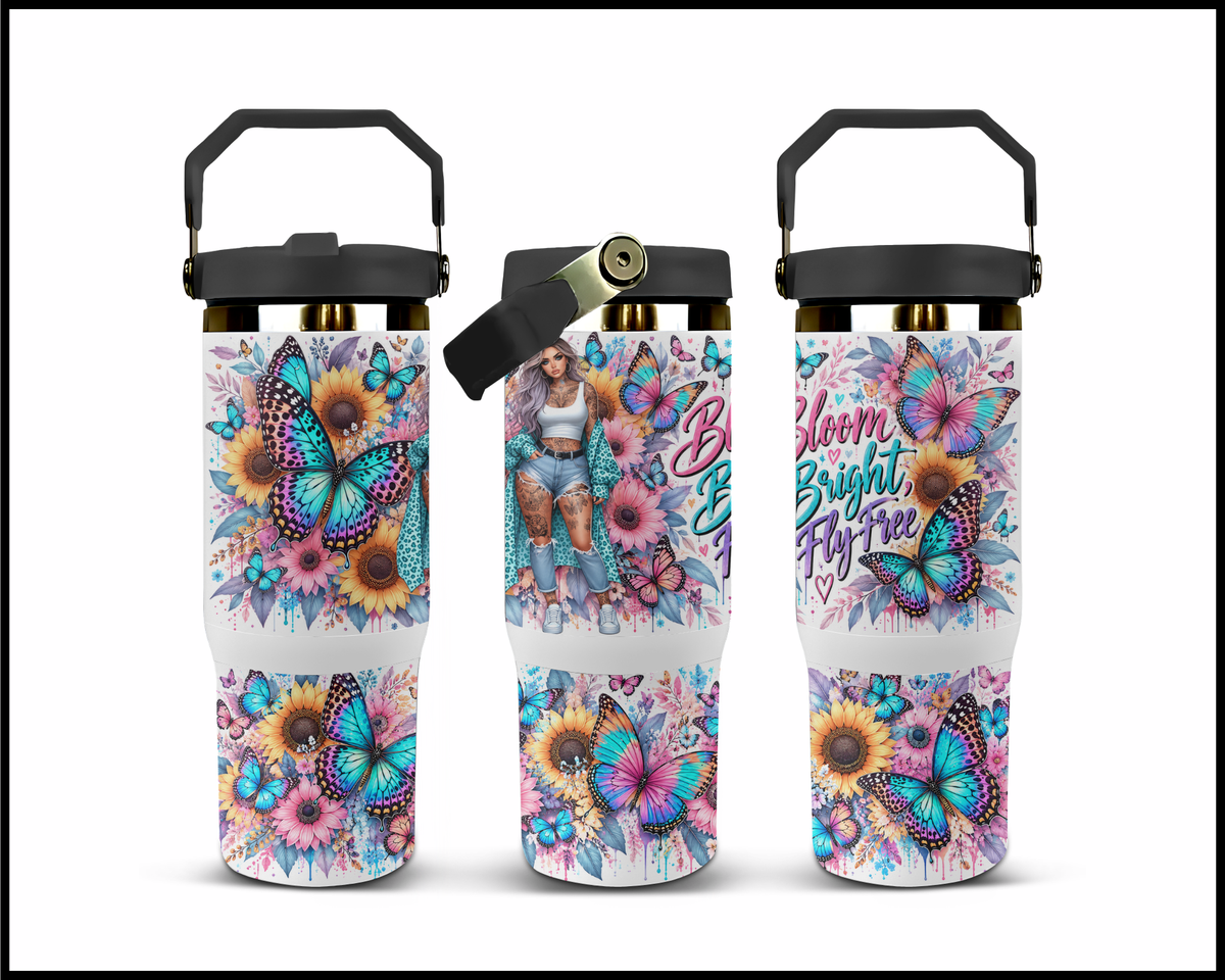 Bloom Bright Fly Free Stainless Steel Big Guzzler Tumbler (2287)