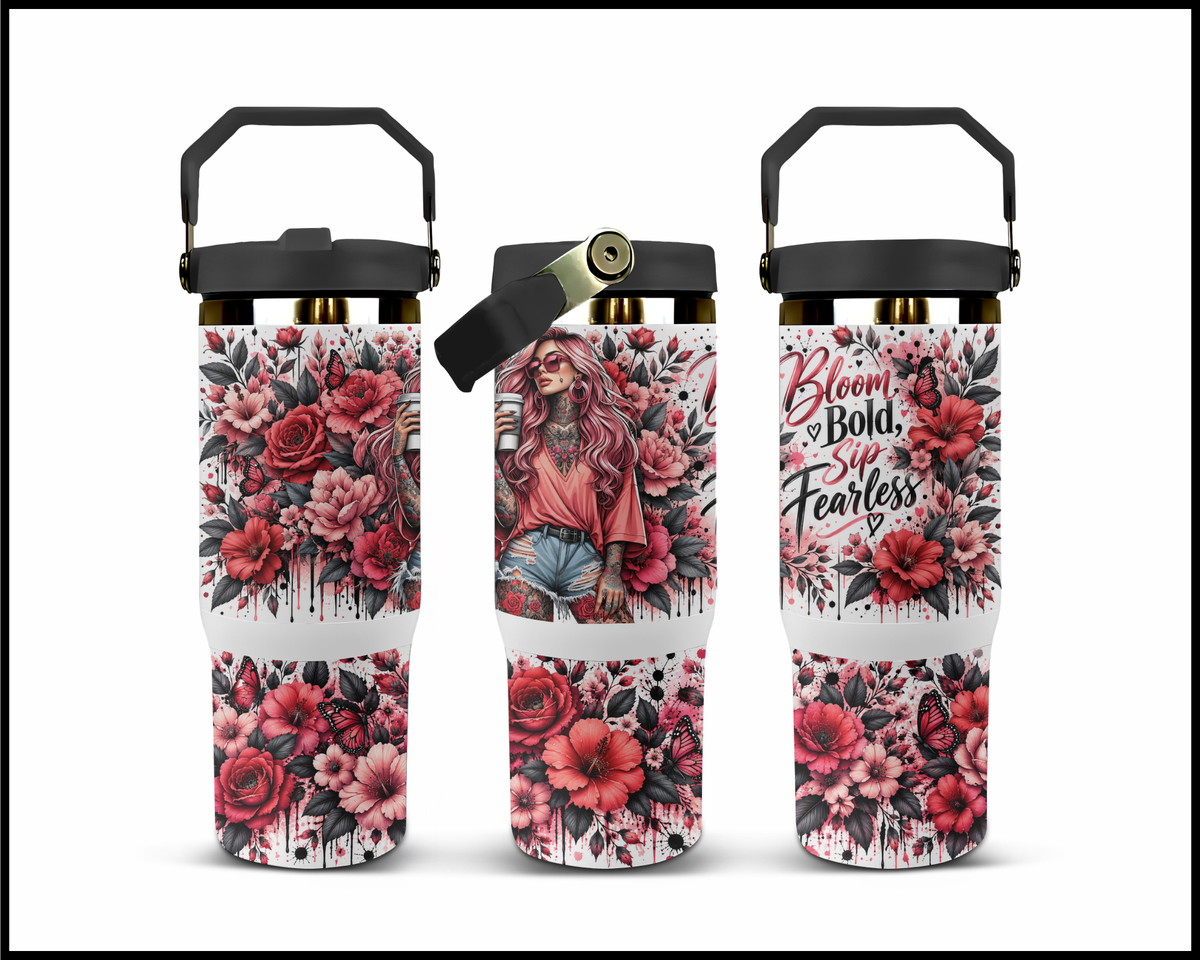 Bloom Bold, Sip Fearless Stainless Steel Big Guzzler Tumbler (2289)