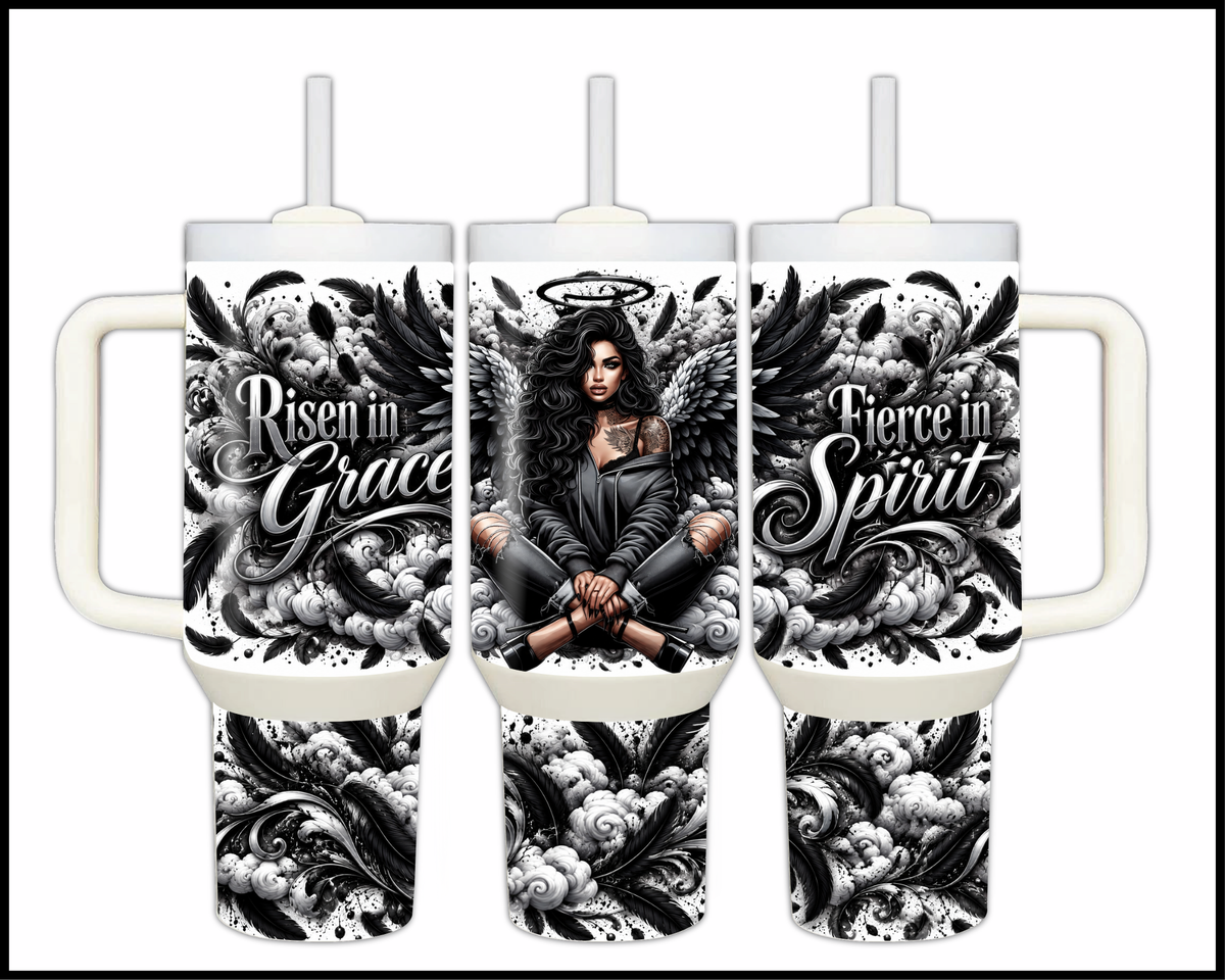 Risen In Grace Fierce In Spirit Stainless Steel Big Guzzler Tumbler (2290)