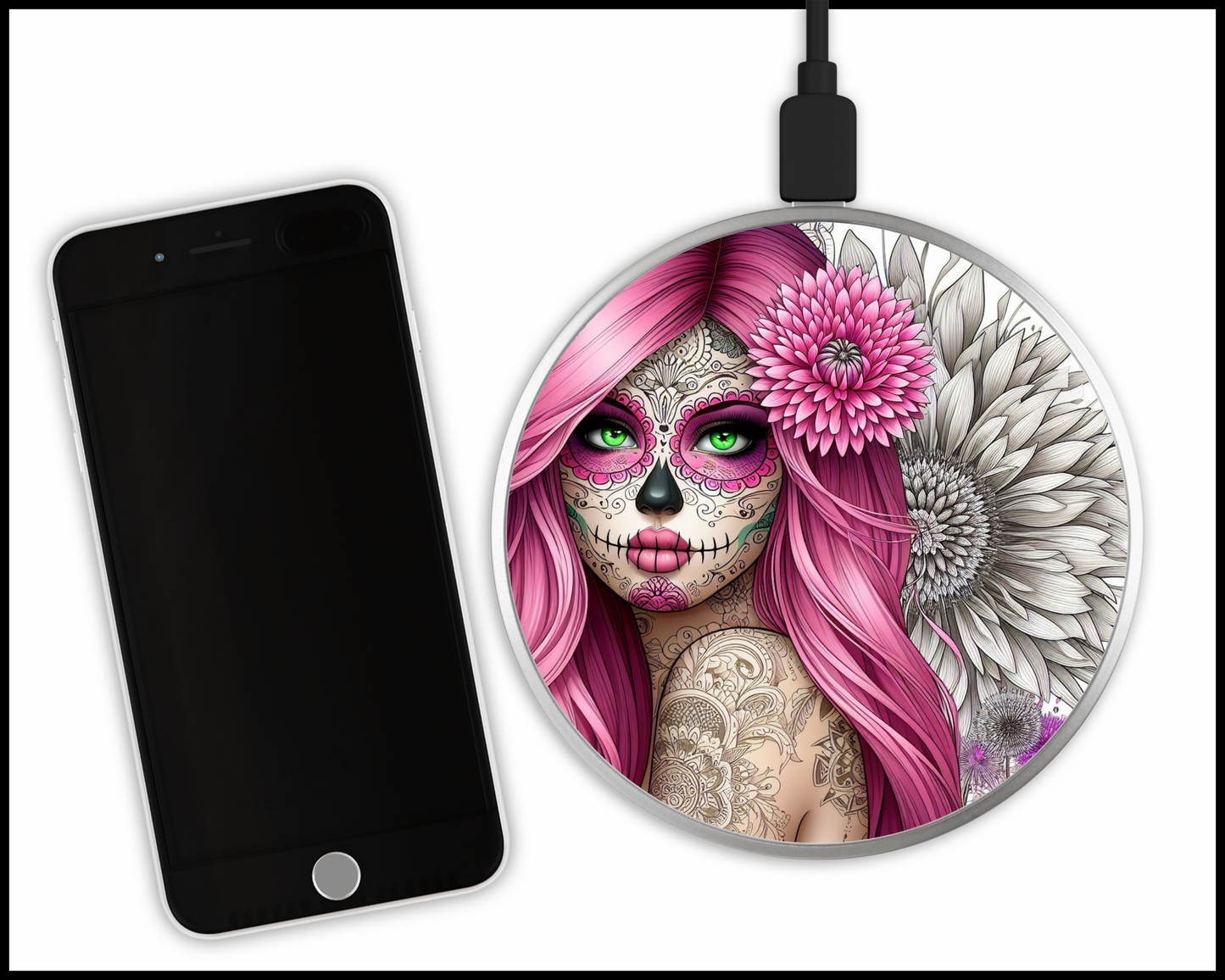 Mandala Women Sublimated Wireless Phone Charger (172)