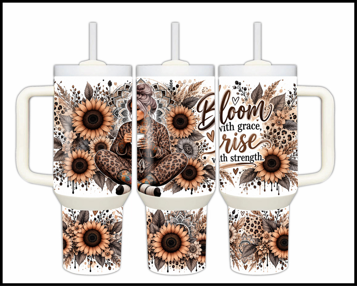 Bloom With Grace Rise With Strength Stainless Steel Big Guzzler Tumbler (2303)