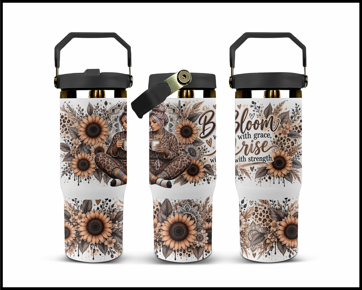 Bloom With Grace Rise With Strength Stainless Steel Big Guzzler Tumbler (2303)