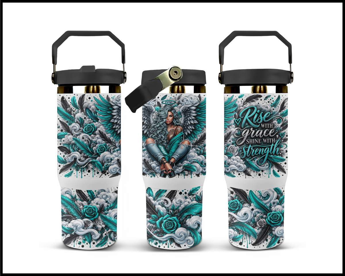 Rise With Grace Shine With Strength Stainless Steel Big Guzzler Tumbler (2305)