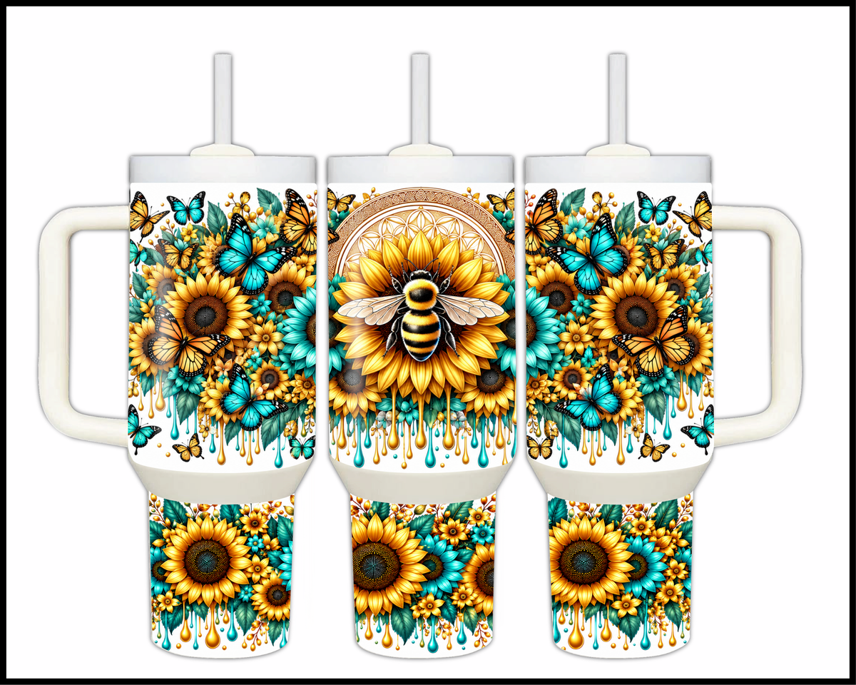 Golden Honeycomb Haven Stainless Steel Big Guzzler Tumbler (2313)