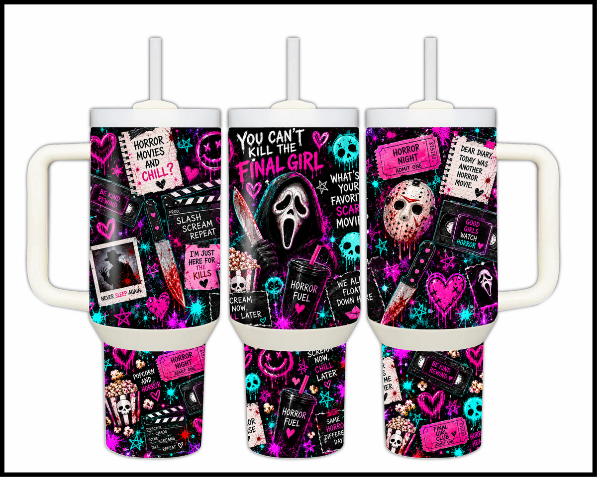 Slash, Scream, Repeat Stainless Steel Big Guzzler Tumbler (2326)