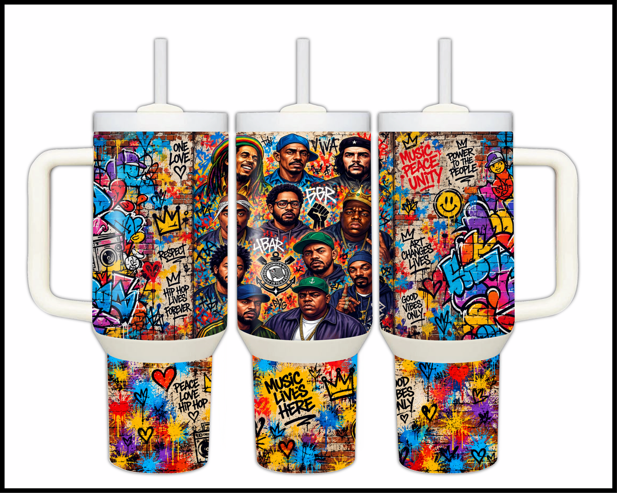 Hip-Hop Heartbeat Stainless Steel Big Guzzler Tumbler (2329)