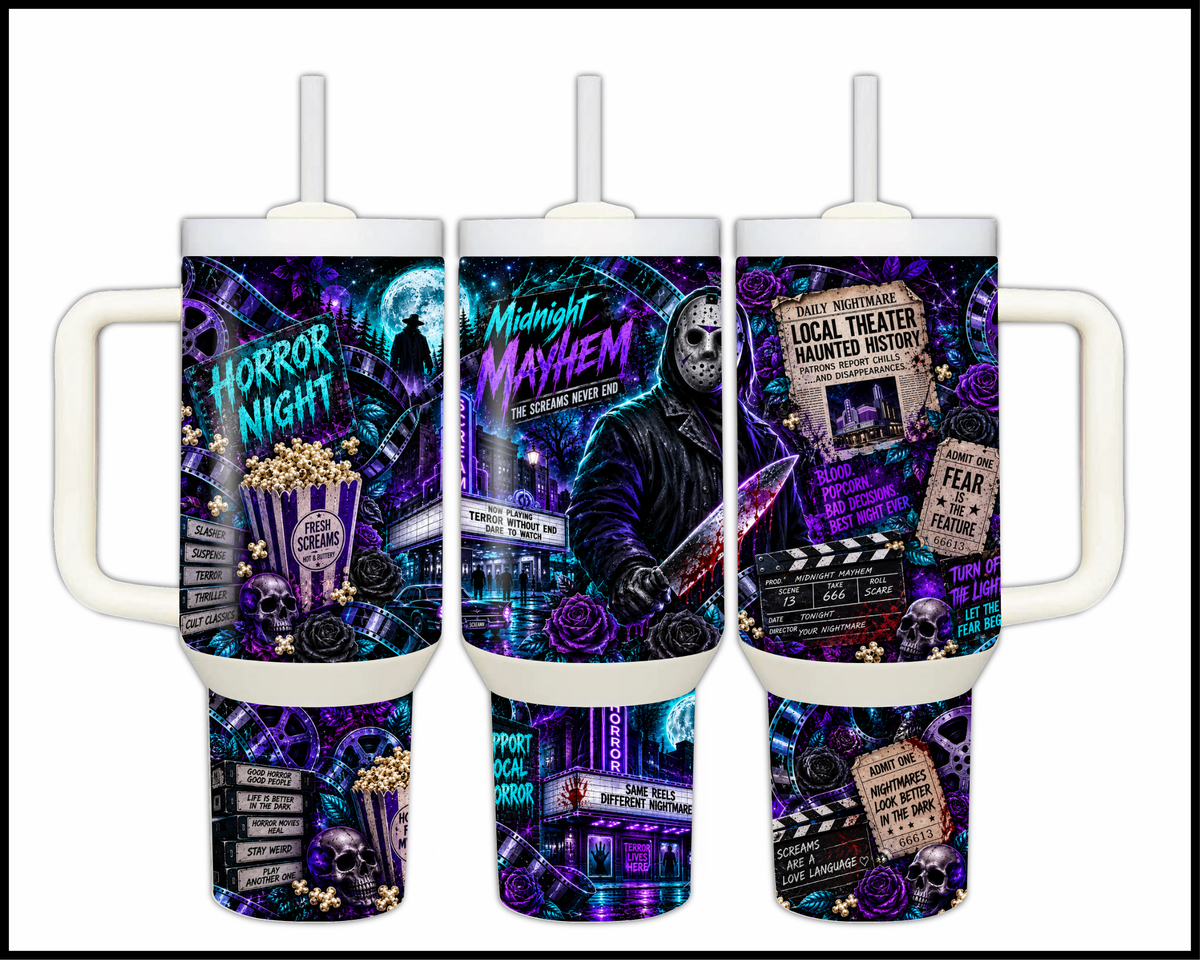 Blood, Popcorn, & Bad Decisions Stainless Steel Big Guzzler Tumbler (2347)