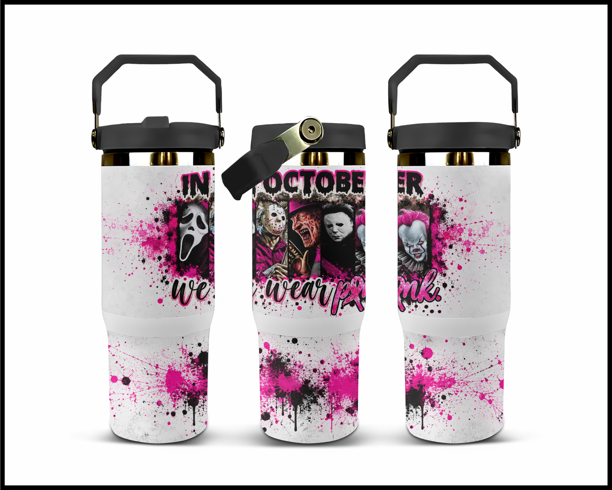 In October We Wear Pink Stainless Steel Big Guzzler Tumbler (2355)