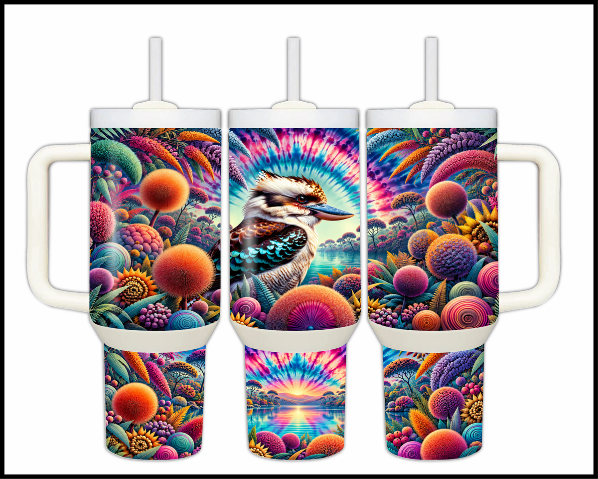 Psychedelic Kooka Stainless Steel Big Guzzler Tumbler (2362)