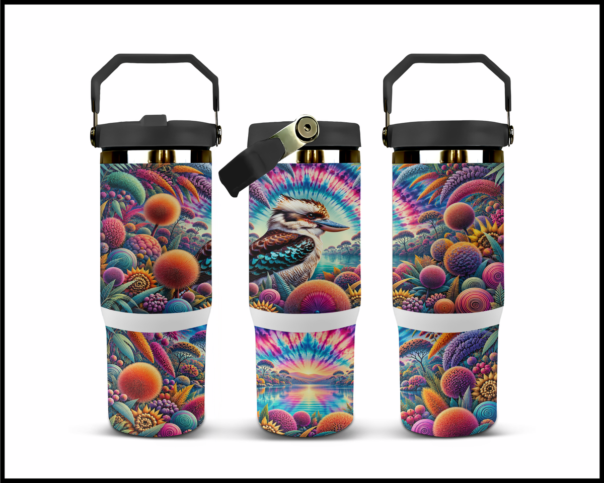 Psychedelic Kooka Stainless Steel Big Guzzler Tumbler (2362)