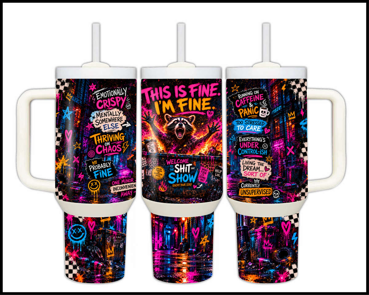 This Is Fine I'm Fine Stainless Steel Big Guzzler Tumbler (2373)