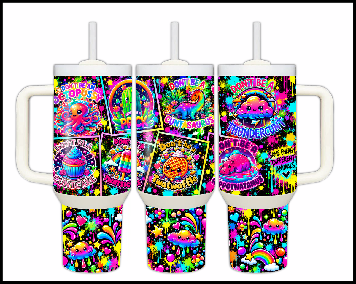 Fluorescent Foul Mouth Stainless Steel Big Guzzler Tumbler (2388)