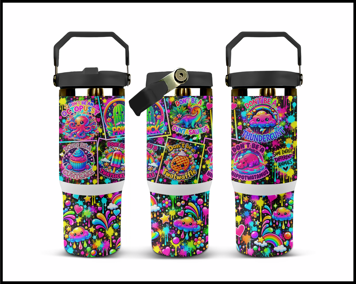 Fluorescent Foul Mouth Stainless Steel Big Guzzler Tumbler (2388)