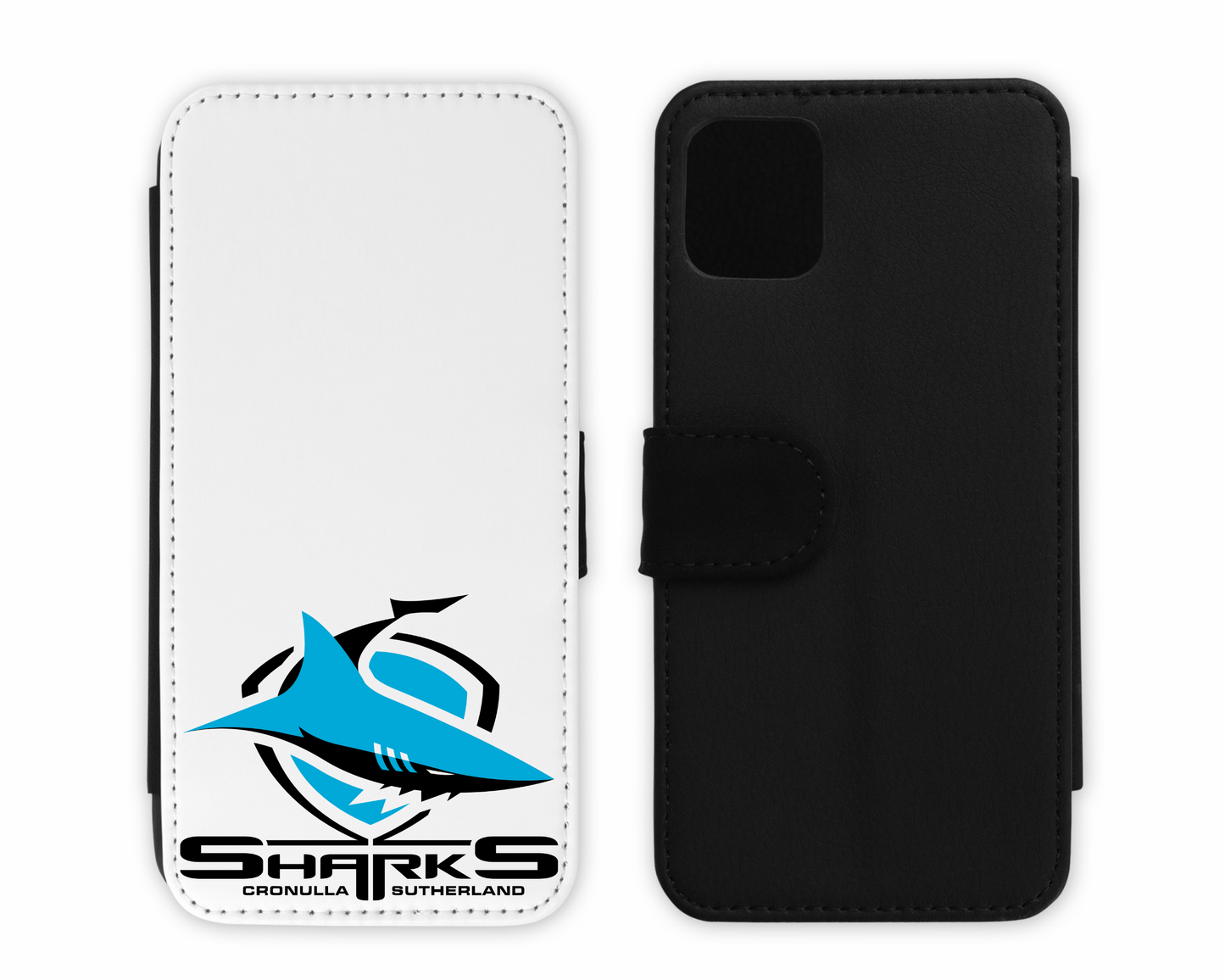 Cronulla Sharks Leather Flip Phone Case (Many Models Available)