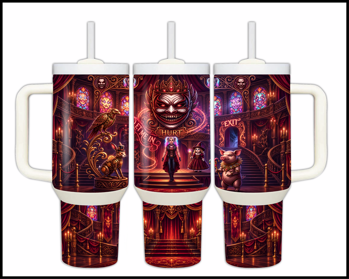 The Fiend & Bliss Twisted Carnival Stainless Steel Big Guzzler Tumbler (2401)