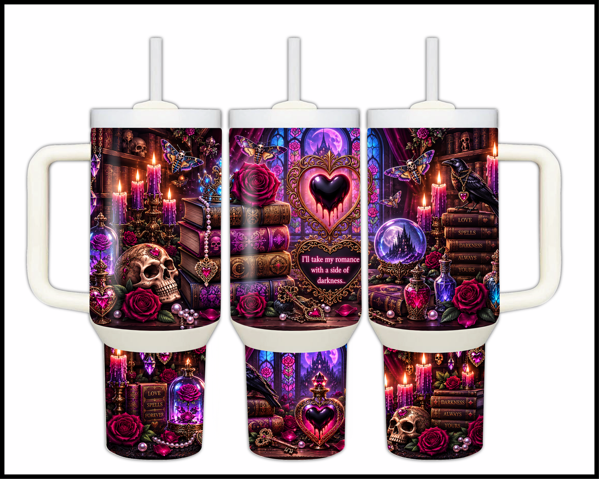 Romance With A Side Of Darkness Social Stainless Steel Big Guzzler Tumbler (2420)
