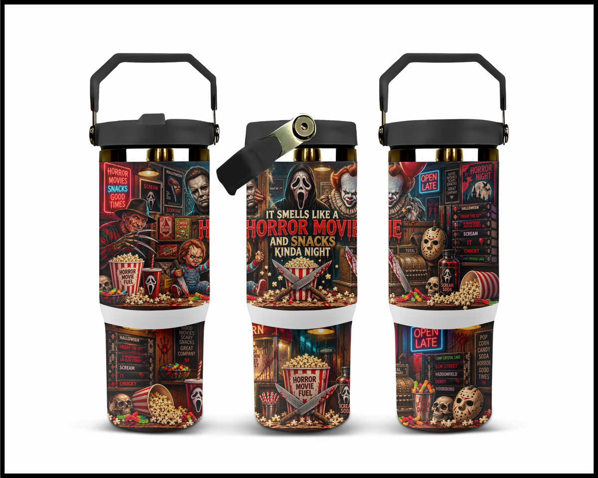 Buttered Popcorn & Bloody Knives Stainless Steel Big Guzzler Tumbler (2432)