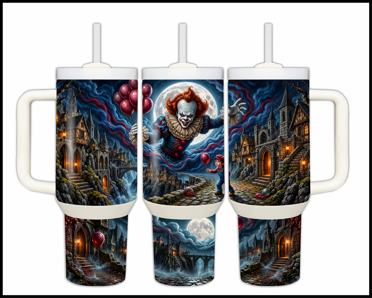 Cobblestones, Cobwebs, and Clowns Stainless Steel Big Guzzler Tumbler (2435)