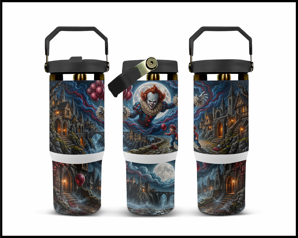 Cobblestones, Cobwebs, and Clowns Stainless Steel Big Guzzler Tumbler (2435)