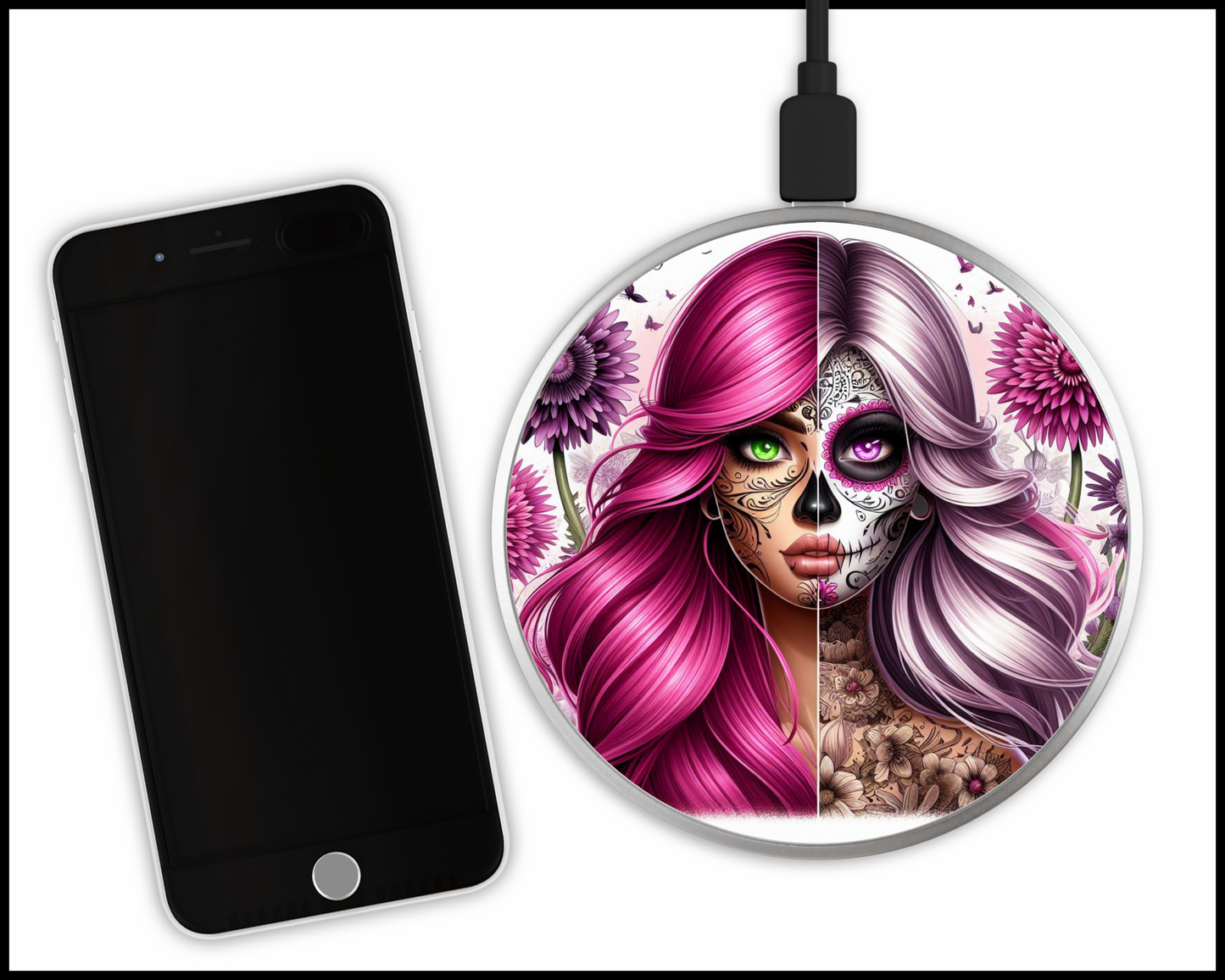 Mandala Women Sublimated Wireless Phone Charger (174)