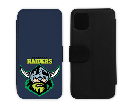 Canberra Raiders Leather Flip Phone Case (Many Models Available)