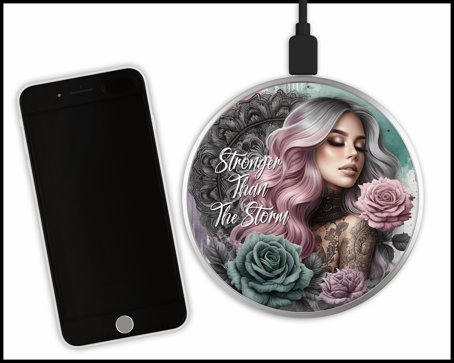 Stronger Than The Storm Sublimated Wireless Phone Charger (425)