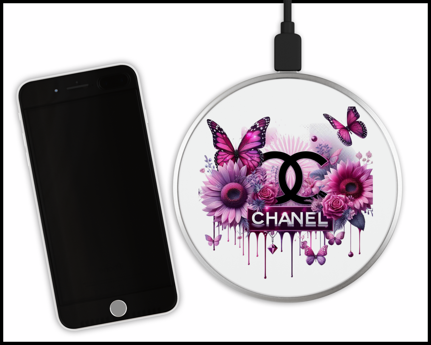 Chanel Inspired Sublimated Wireless Phone Charger (325)