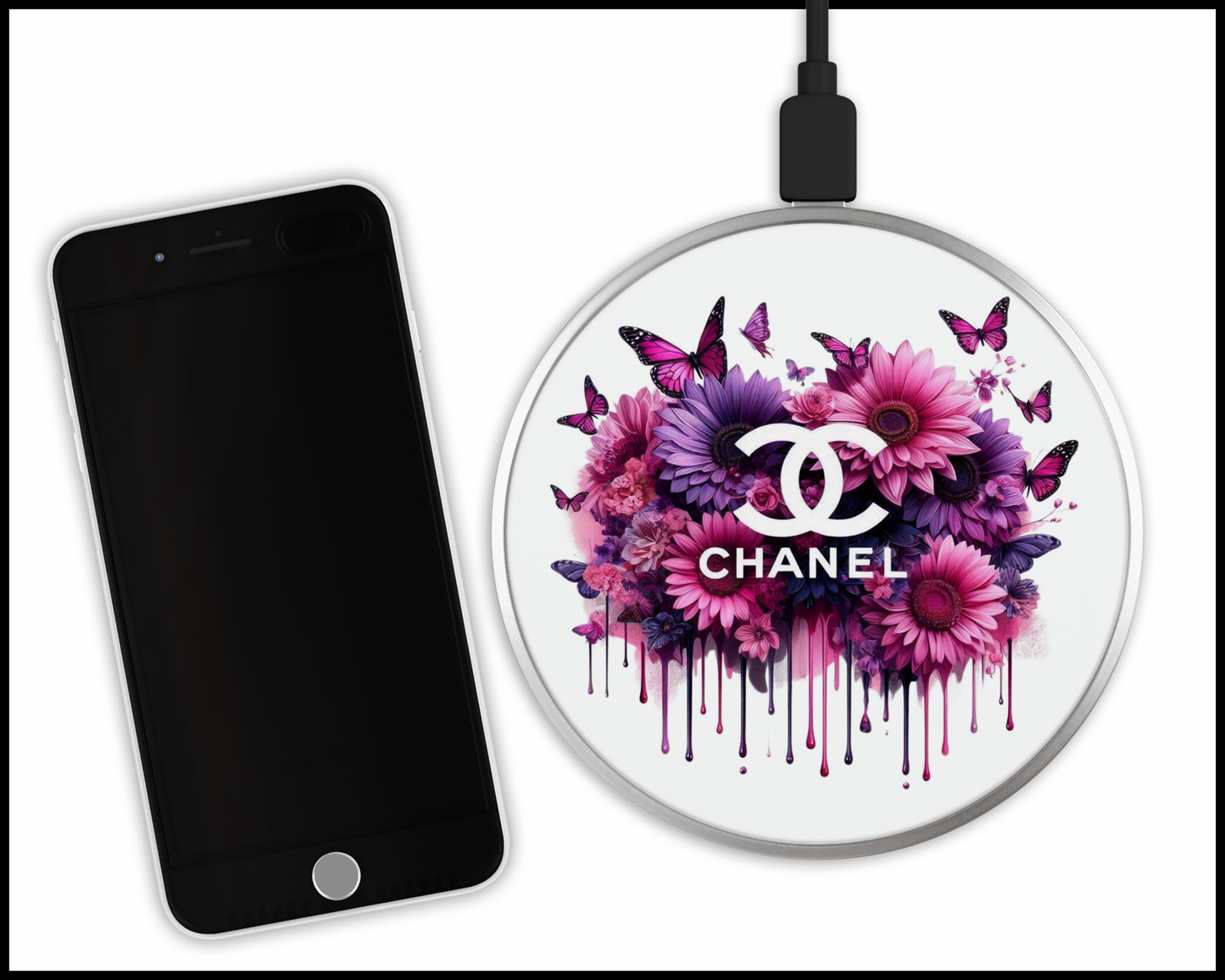 Chanel Inspired Sublimated Wireless Phone Charger (326)