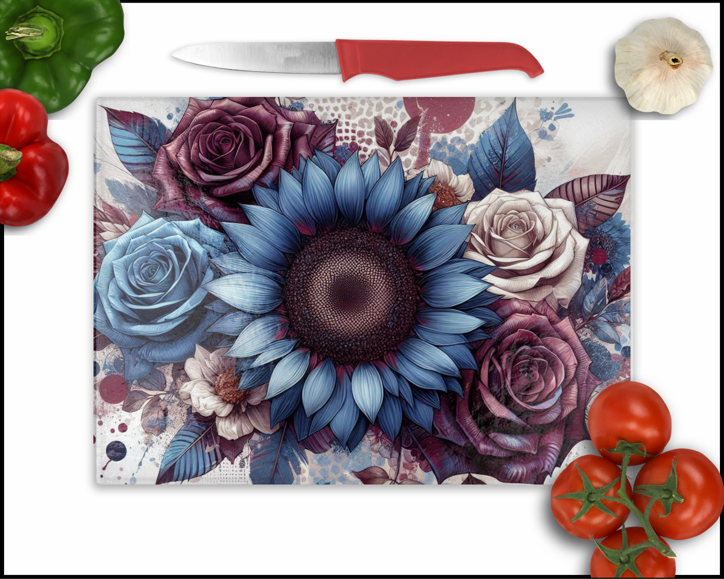 Floral Sublimated Cutting Board (085)