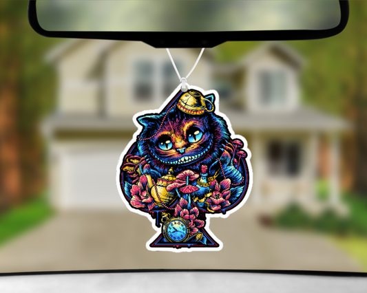 Wonderland Cards - (The Spaded Cheshire) Car Air Freshener