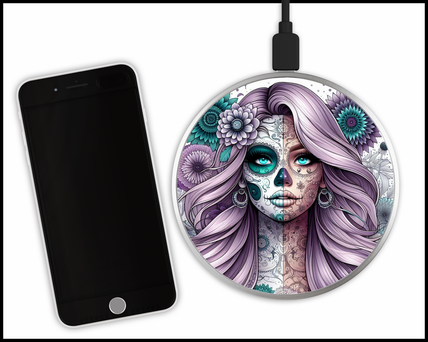 Mandala Women Sublimated Wireless Phone Charger (177)