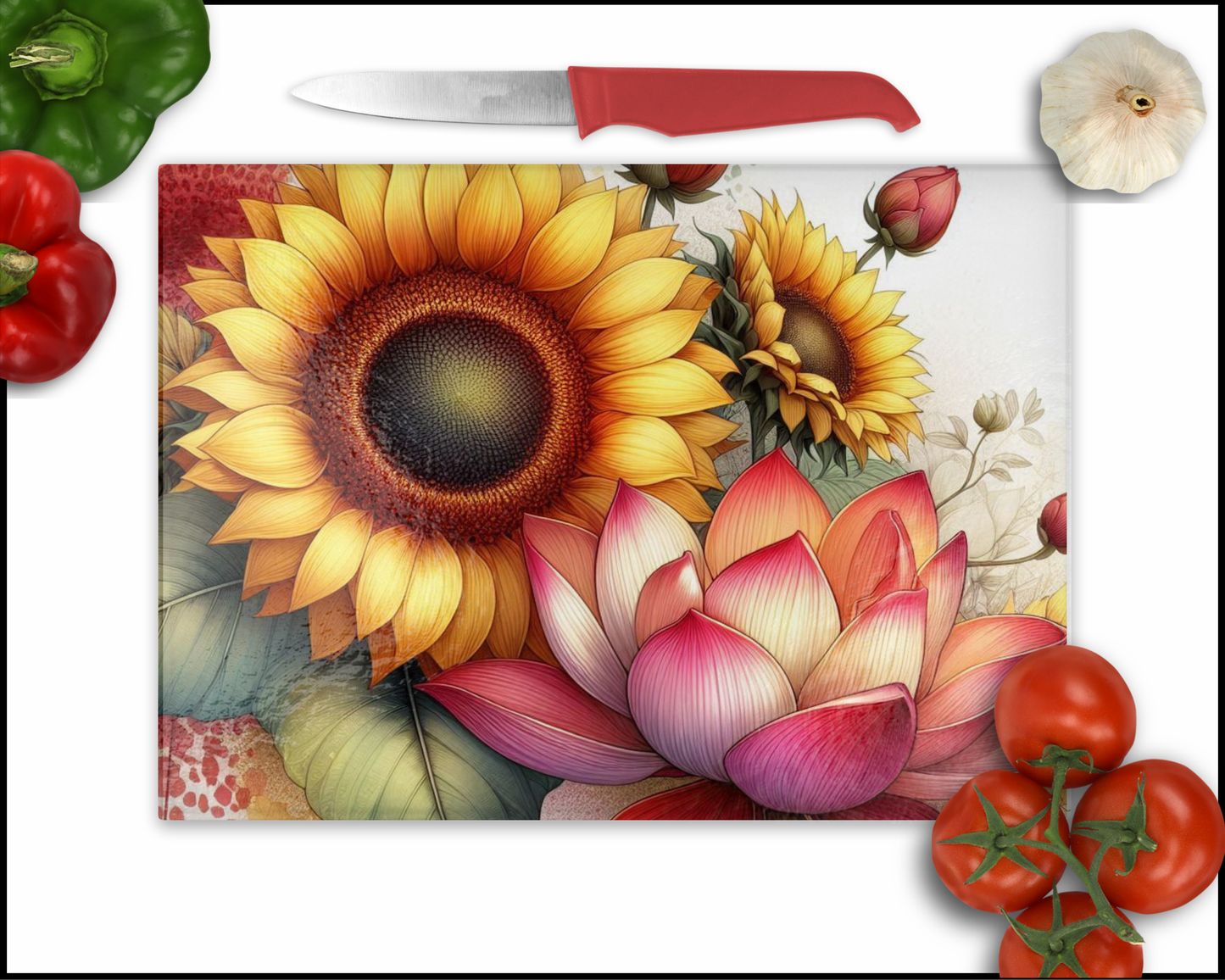 Floral Sublimated Cutting Board (087)