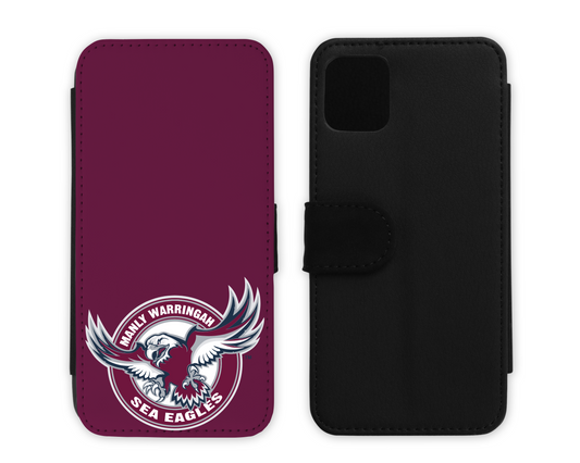 Manly Sea Eagles  Leather Flip Phone Case (Many Models Available)