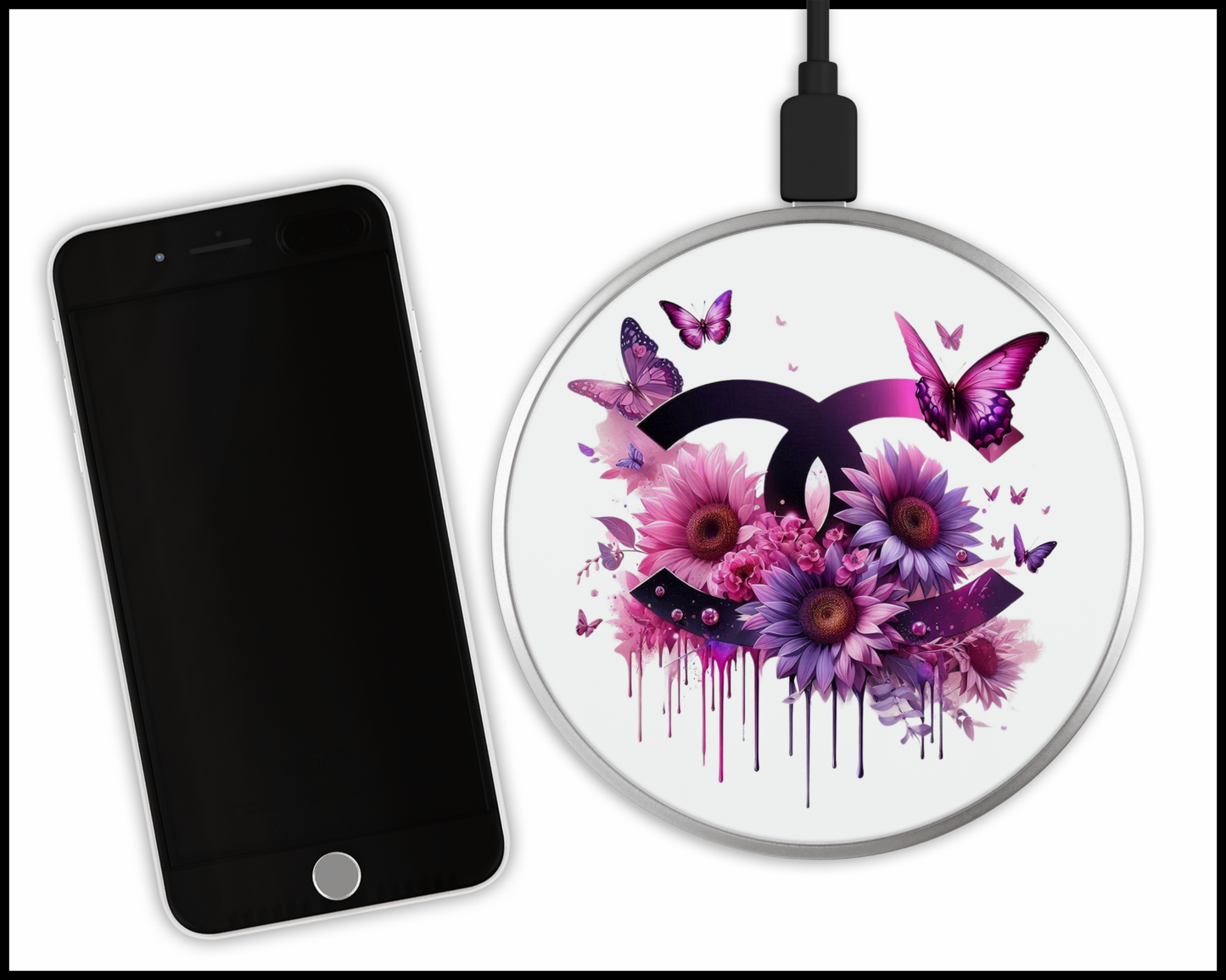 Chanel Inspired Sublimated Wireless Phone Charger (329)