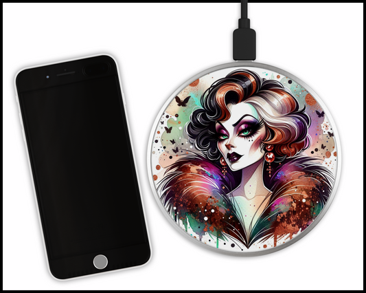 Cruella de Vil Sublimated Wireless Phone Charger (029)