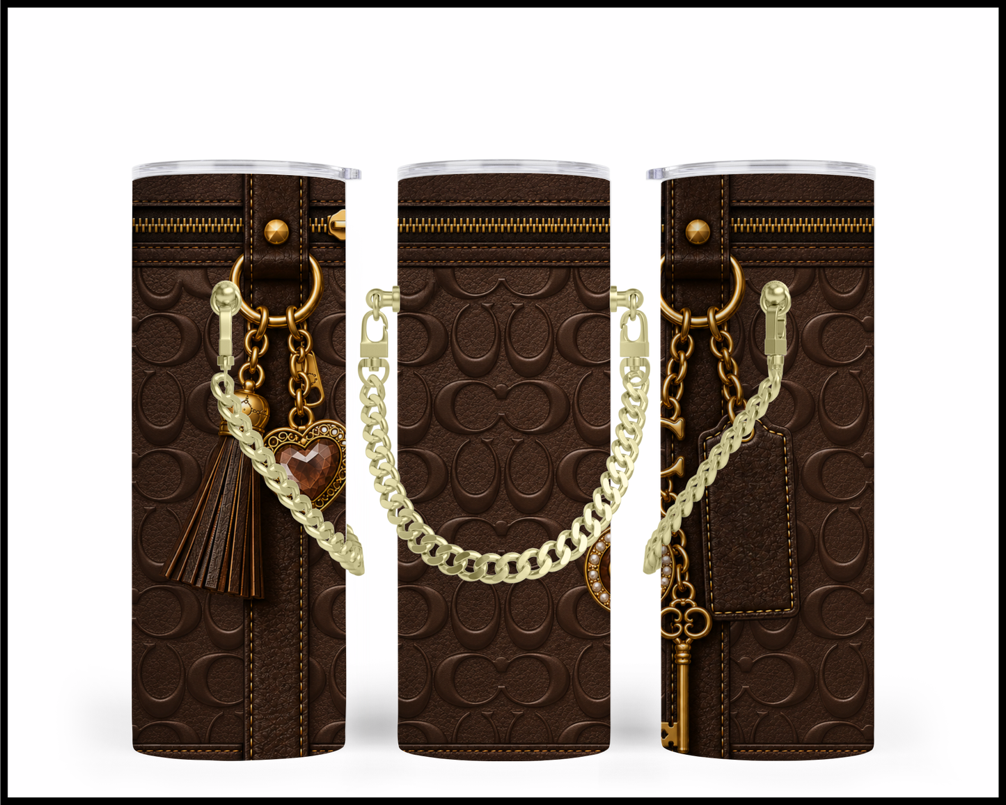 Designer Handbag Inspired Chain Tumbler (309)