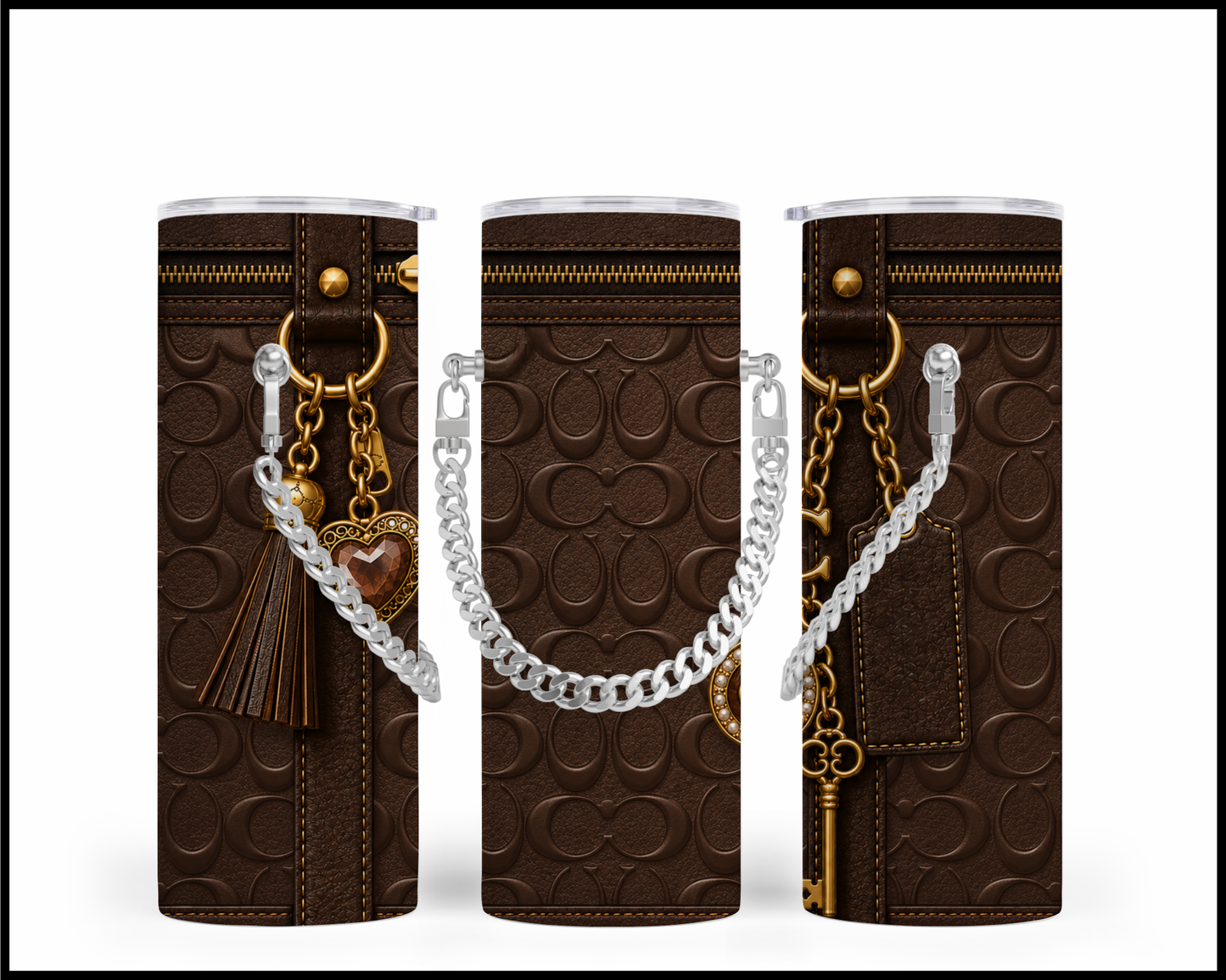 Designer Handbag Inspired Chain Tumbler (309)