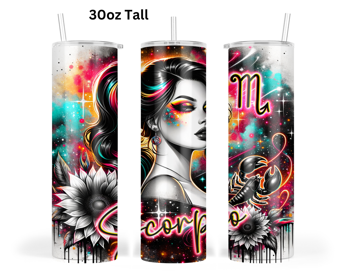 Neon Star Sign - Scorpio Tumbler (012)