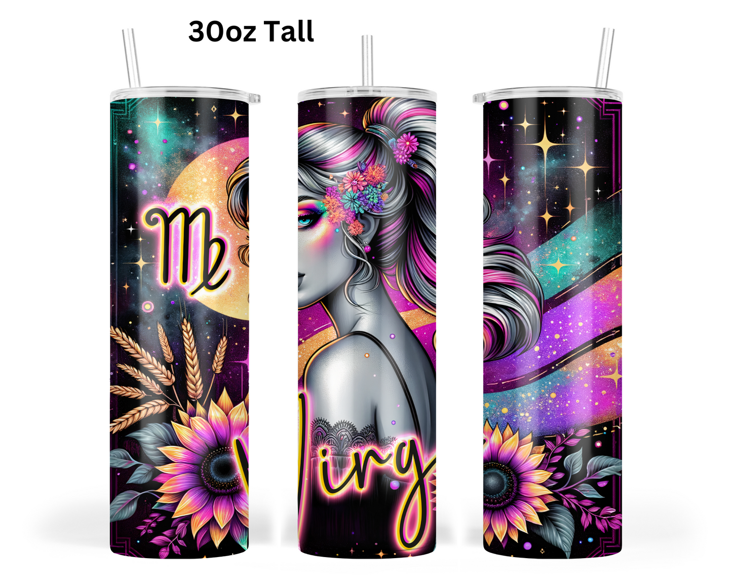 Neon Star Sign - Virgo Tumbler (003)