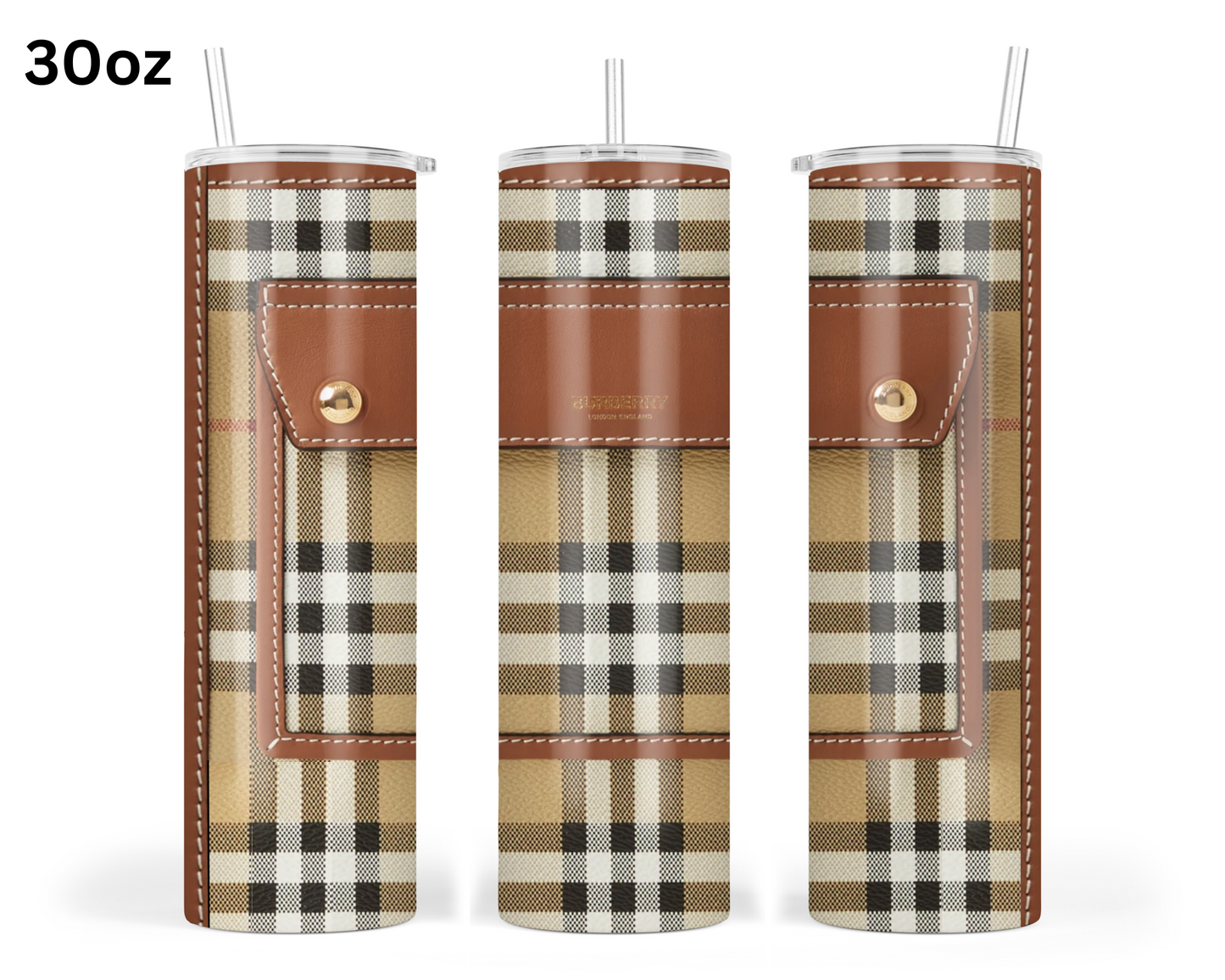 Burberry Handbag Inspired Tumbler (009)