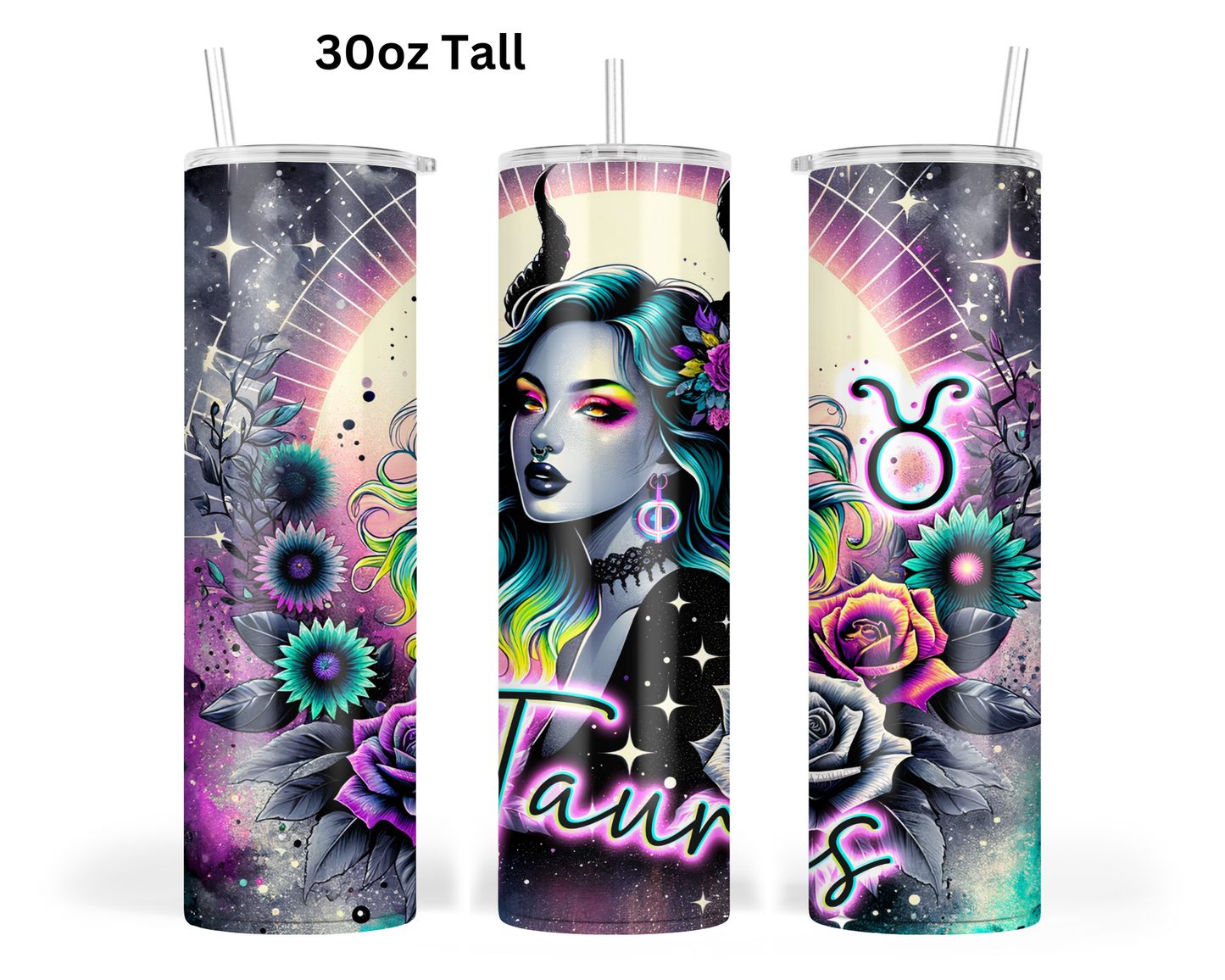 Neon Star Sign - Taurus Tumbler (005)