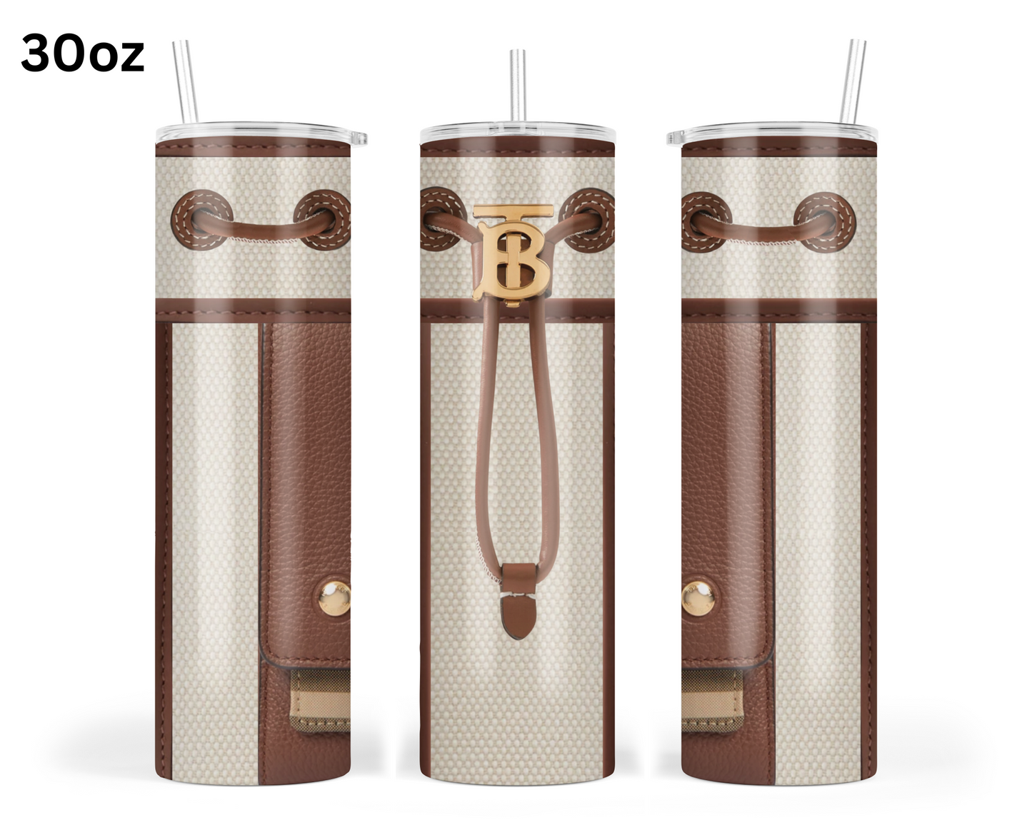 Burberry Handbag Inspired Tumbler (003)