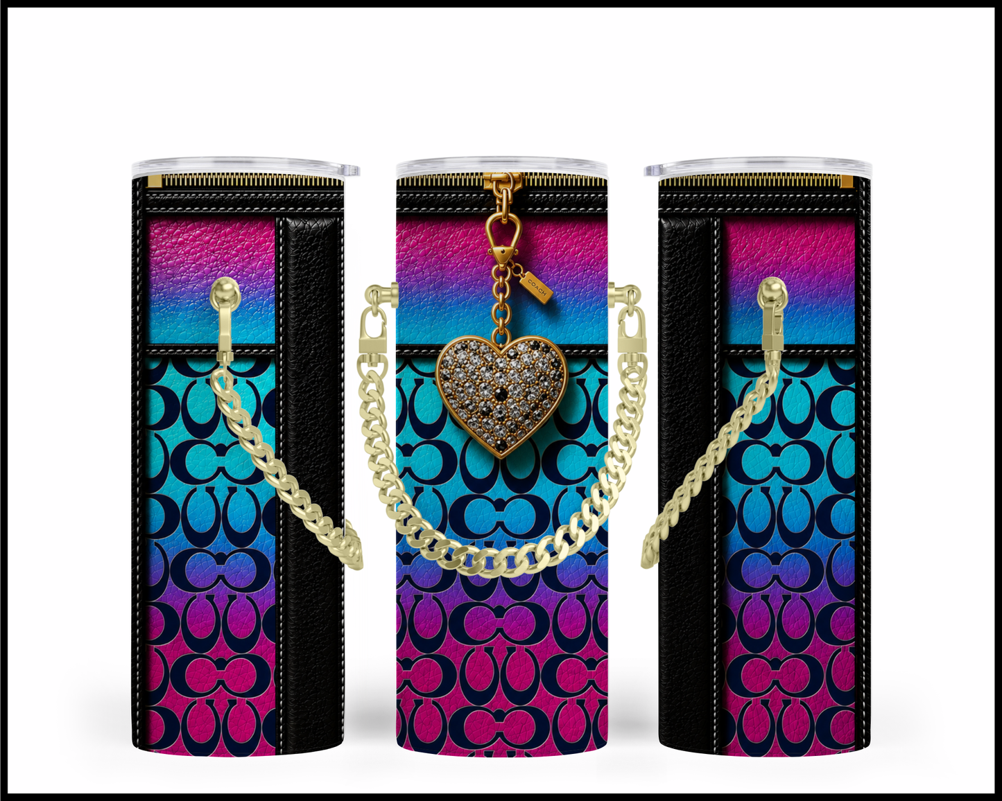 Designer Handbag Inspired Chain Tumbler (312)