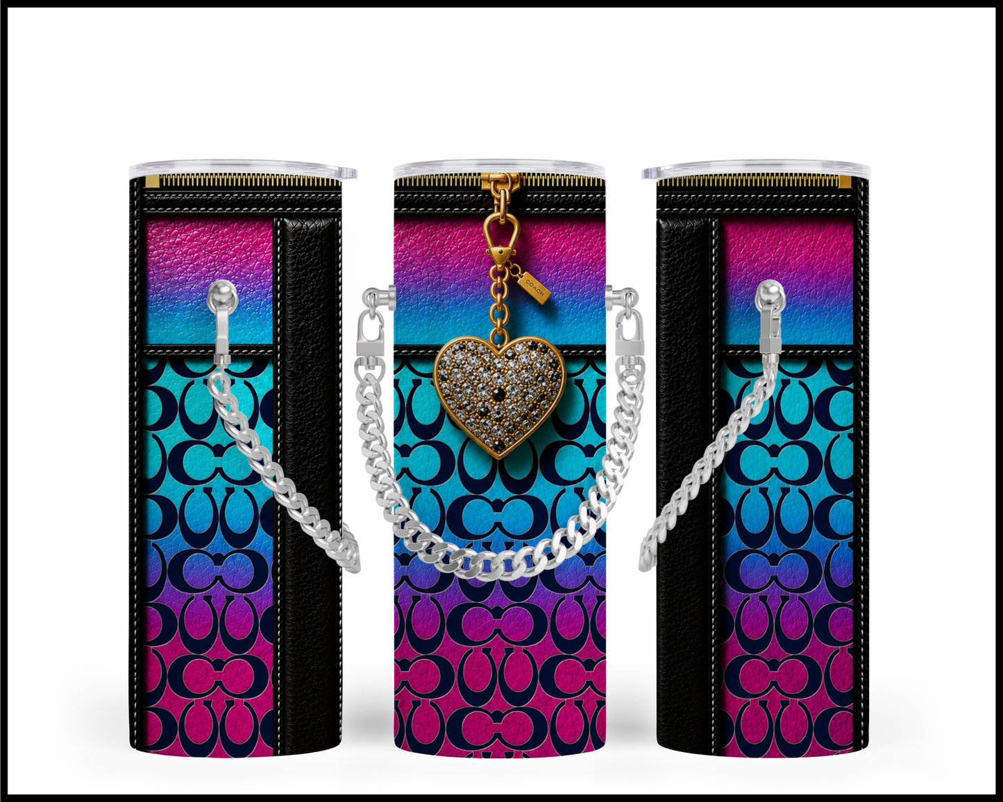 Designer Handbag Inspired Chain Tumbler (312)
