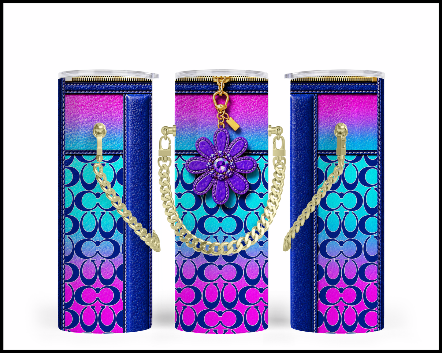Designer Handbag Inspired Chain Tumbler (313)