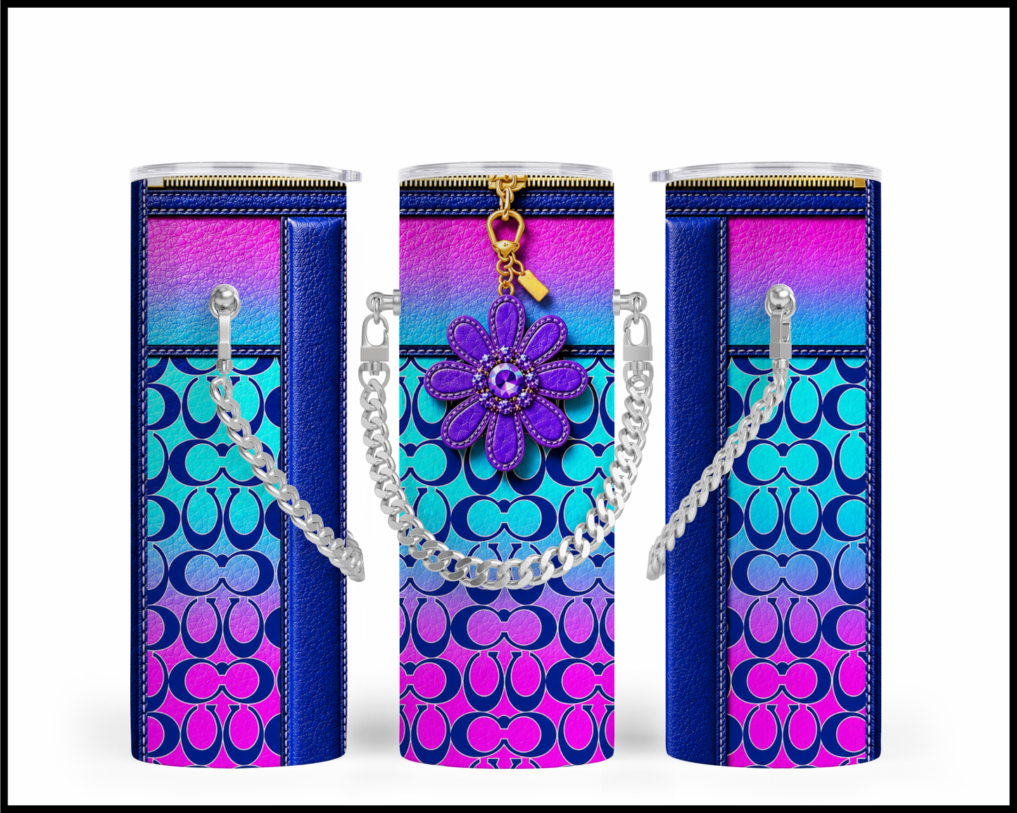 Designer Handbag Inspired Chain Tumbler (313)
