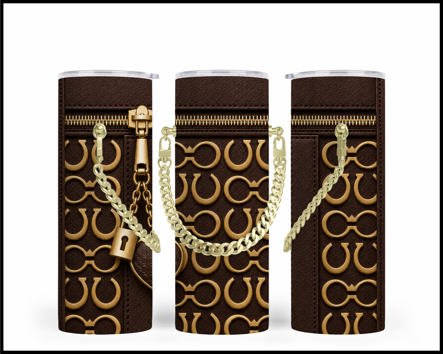 Designer Handbag Inspired Chain Tumbler (314)